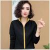 2025 Spring/Autumn Women's Slim Fit Zipper Cardigan with Stand Collar