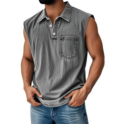 Men's Color Sports Vest Casual Loose Sleeveless Top