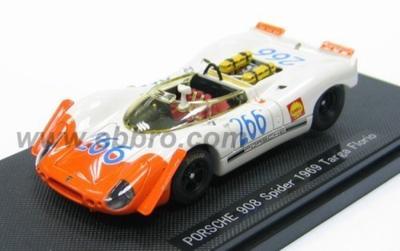 Ebro Scale Porsche 908 Spyder Targa Florio 1969 Finished Model 1/43 #266 White/Orange
