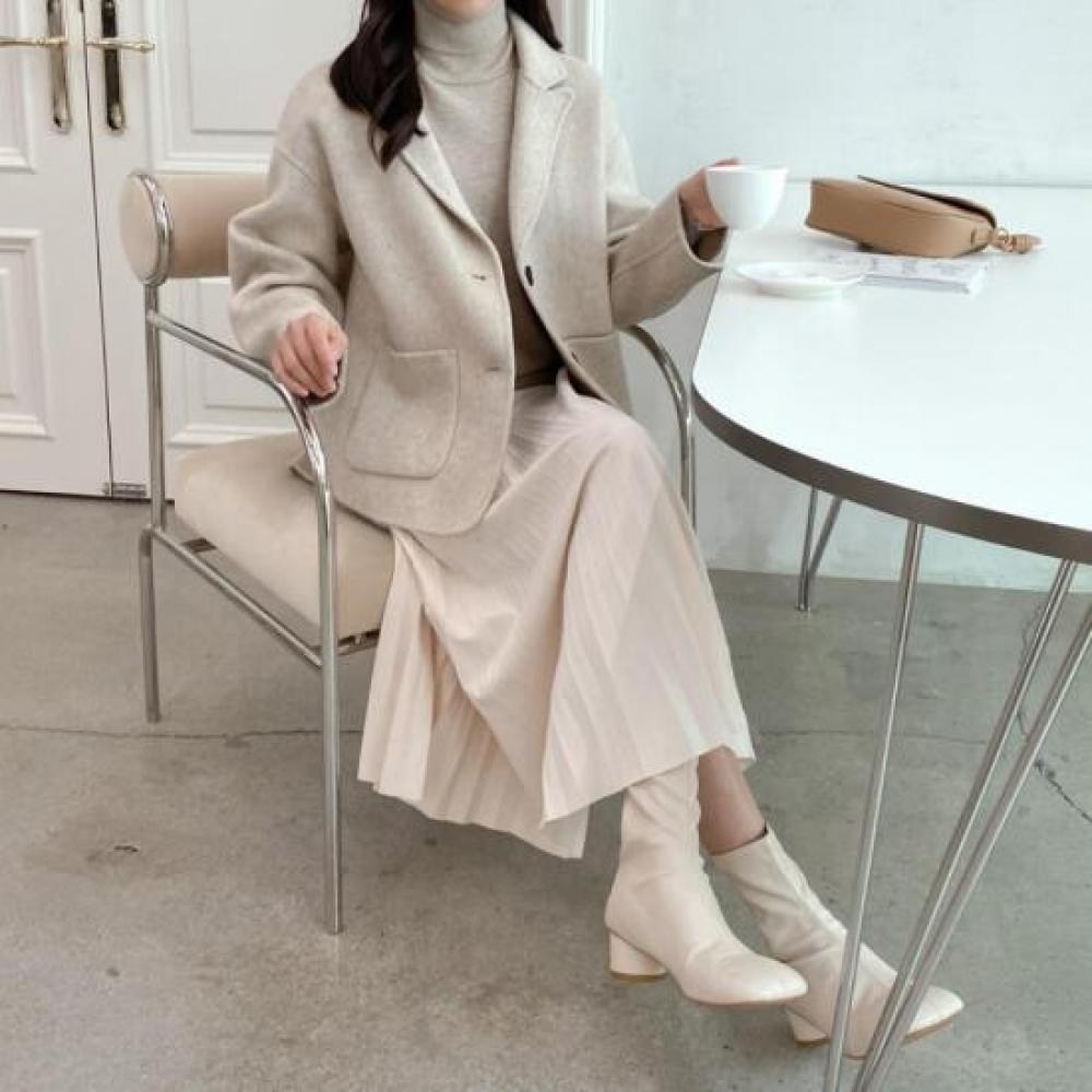 New Arrivals Open Run Women Wool Soft Collar Pastel Winter Jacket