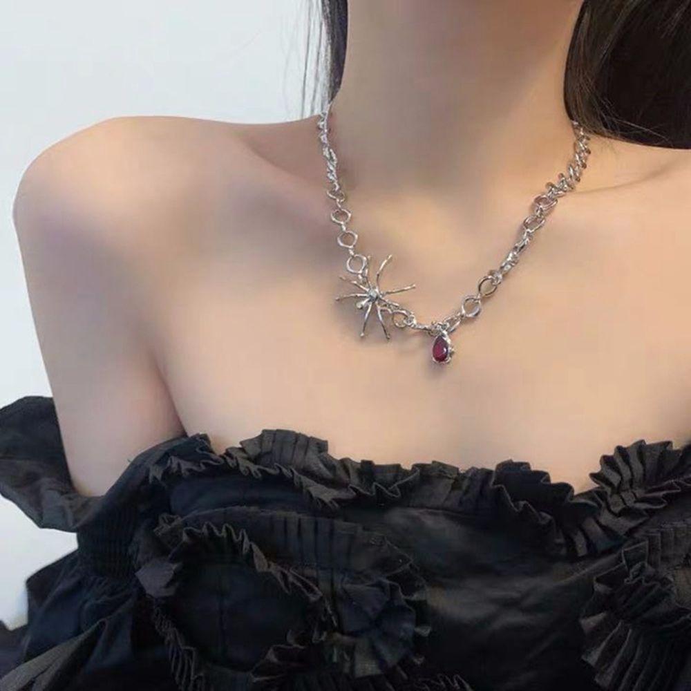 Gift Thorns Halloween Female Necklace Korean Style Necklace Spider Necklace Pearl Clavicle Chain