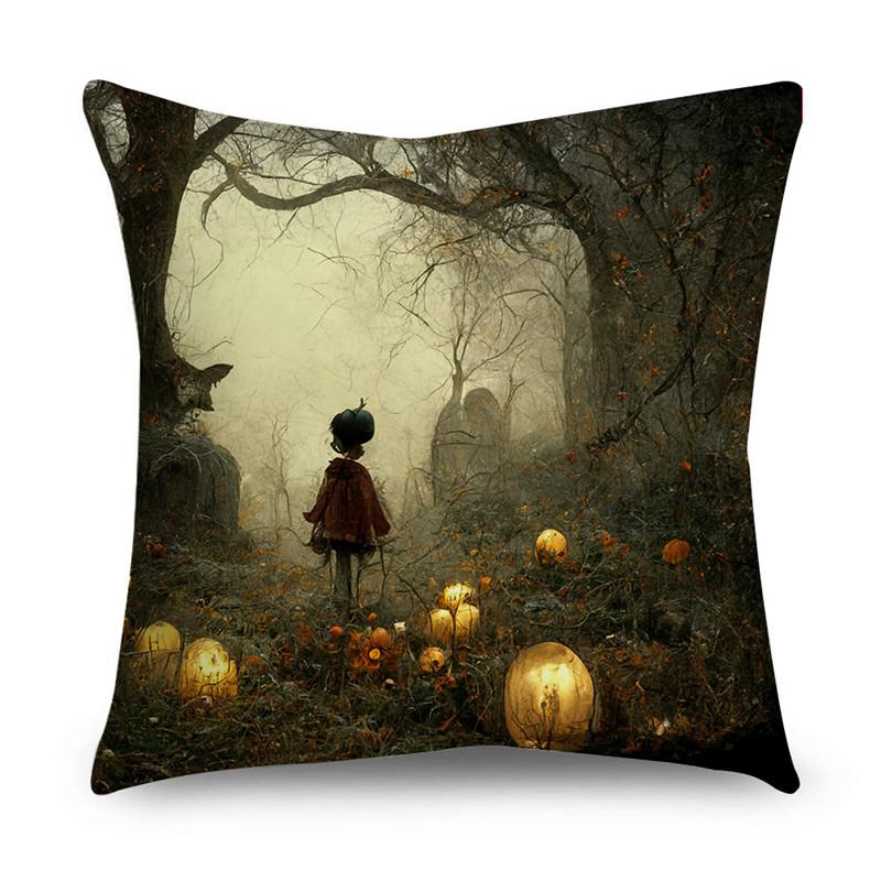 NIGHTWISH Halloween Pattern Pillowcase Holiday Design Home Decor Sofa Cushion Cover 40/45/50cm Happy Easter Day