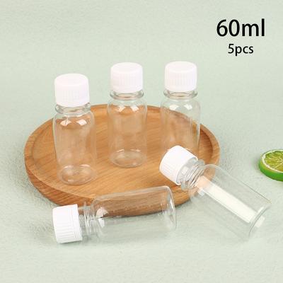 5 Pezzi 60ML Piccole Bottiglie di Plastica Bottiglie per Shot allo Zenzero Con Tappi Mini Bottiglie per Succhi Contenitore Riutilizzabile per Liquidi A Prova di Perdite