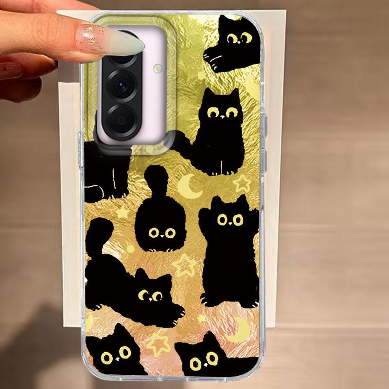 

Чехол для Samsung Galaxy A56 A36 A16 A25 A35 A26 S25 S24 Plus Ultra FE 5G Чехол для телефона Кот Мультяшный Градиент Для Samsung A55 Сумки Samsung A56 белый