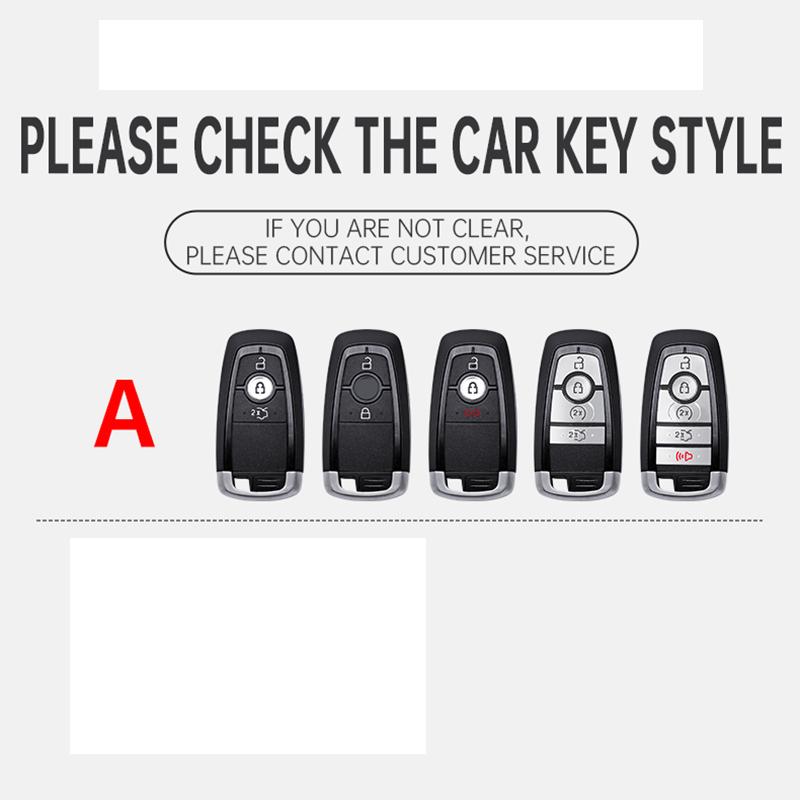 Zinc Alloy Leather Car Key Case For Ford Fusion Edge Mustang Explorer Expedition Mustang Ecosport Ranger F150 F250 350 Key Case