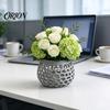 Decorative Table Centerpiece 3D Printed Hollow Vase, Modern Geometric Flower Container, Minimalist Desktop Organizer for Dried Flowers Niche Interior