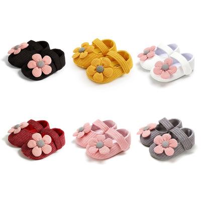Baby Girl Anti-Slip Casual Walking Shoes Petals Deco Cotton Sneakers Soft Soled First Walkers