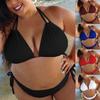 Stylish Women's Solid Push Up Padded Plus Size Bikini Set For Flattering Comfort And Fit