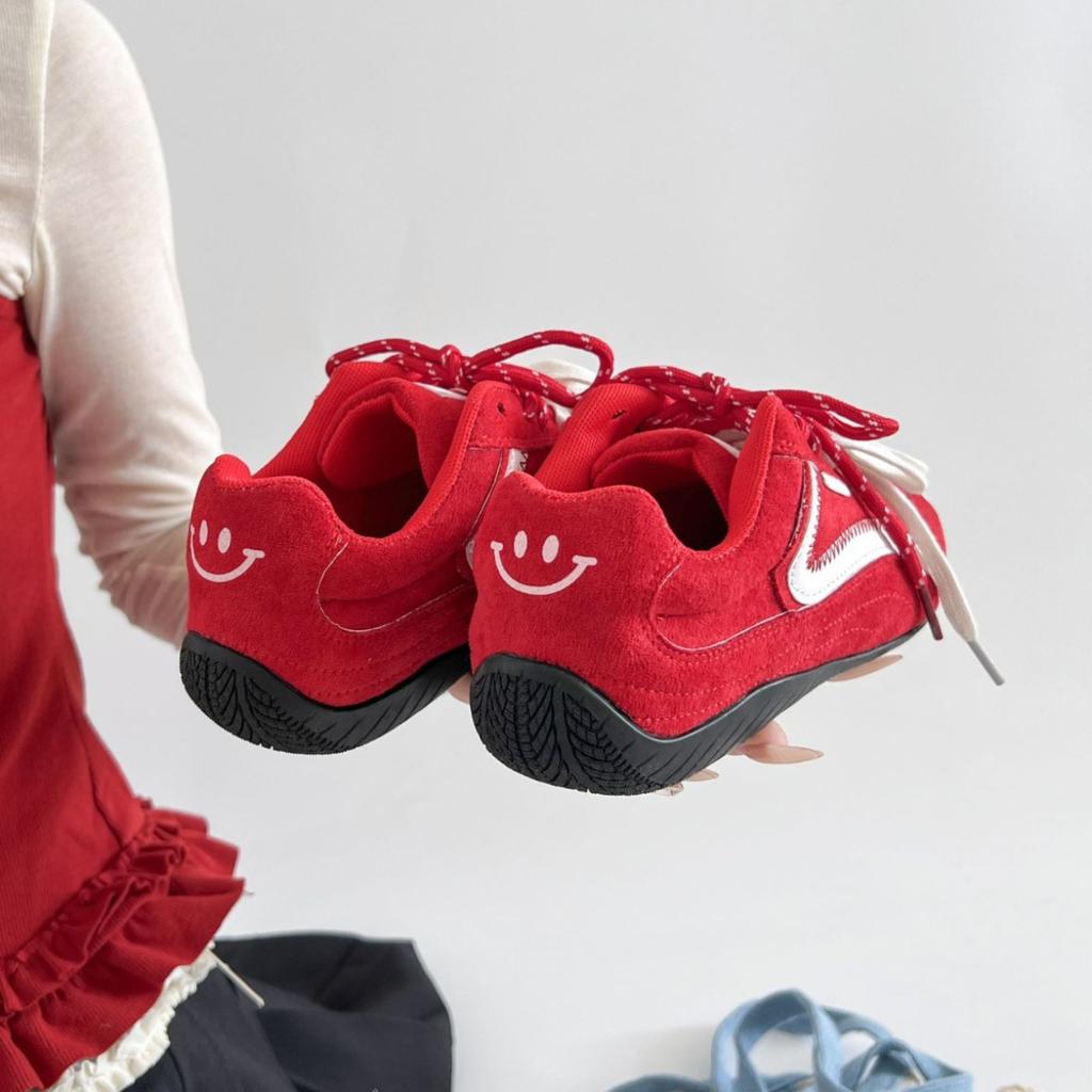 Trendy American Red Ballet Retro Argand Training Shoes Women's 2025 New Spring Versatile Sports and Leisure Board Shoes