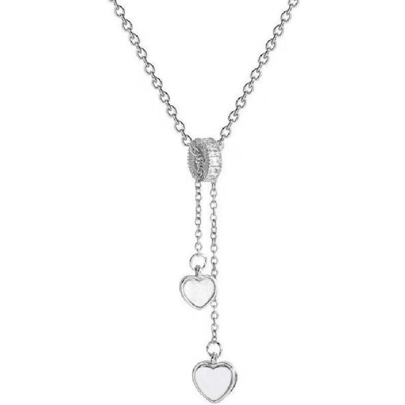 Titanium Steel Tassel Pearl Necklace with Zircon - Women's Luxury Clavicle Chain