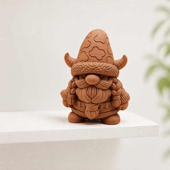 Yousheng Viking Gnome Figurine, 3D Printed Cute Nordic Dwarf Ornament, Whimsical Little Man Ornament Desk Decor for Home