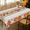 1 Piece Of Autumn Thanksgiving And Autumn Harvest Festival Themed Printed Tablecloth, Vintage Country Farmhouse Style, Pumpkin And Maple Leaf Pattern