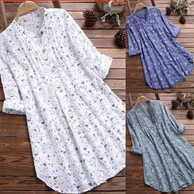 Femmes Lâche À Manches Longues Tops Tuniques Blouses Décontractées Chemise De Grande Taille D'été Chemisier Élégant Streetwear Mode