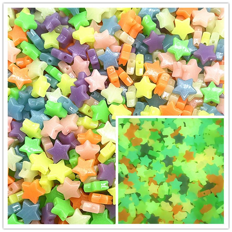 50pcs 11mm Strong Luminous Beads Glow In The Dark Fishing Loose Spacer Beads for Jewellery Marking DIY Bracelet Accessories