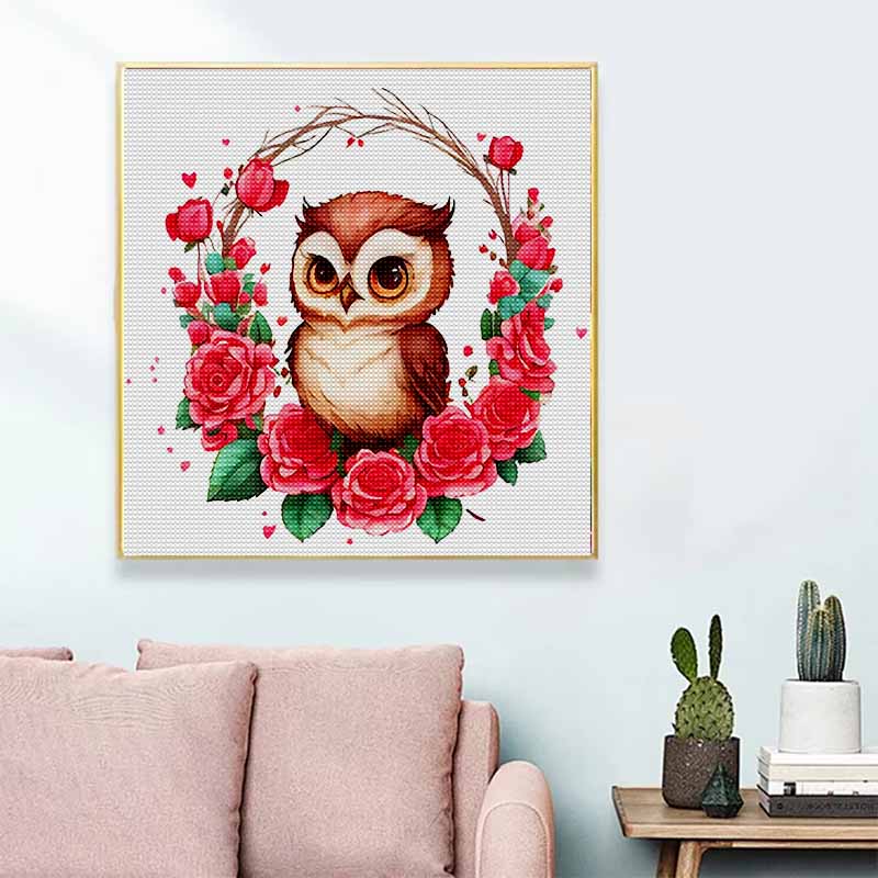 New Arrival 5D DIY Full Circle Diamond Painting "Painted Owl" Embroidery Cross Stitch Home Decor Gift