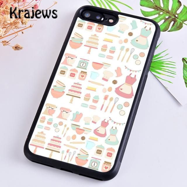 Krajews Vintage Baking Pattern Phone Case Cover For iPhone 17 Air 16 15 14 plus 11 12 13 pro max coque Shell Fundas