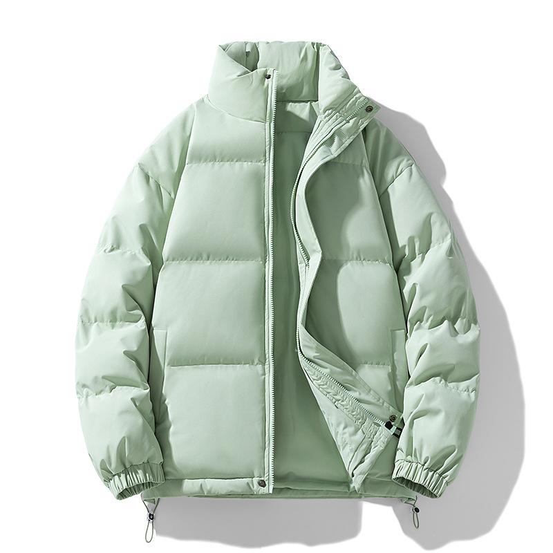 Stehkragen Baumwollkleidung Herren und Damen Abschnitt Winter Verdickt Locker Baumwolljacke Paarmodelle Einfarbig Brotkleidung Baumwollmantel