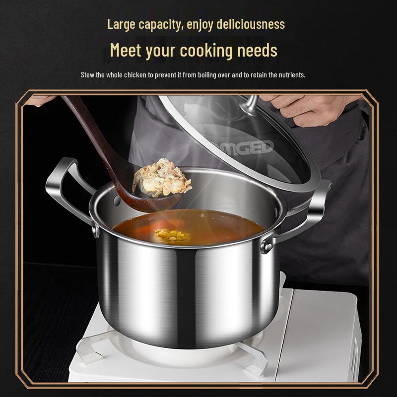 Laiberton 316L Stainless Steel Double-Handle Soup Pot