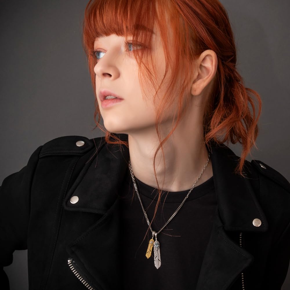 Artemis Classic Phoenix Double Feather Pendant with 50cm Multi-Design Chain (ACP0375) - Men's Silver Accessory, Brand Name Jewelry, 925 Sterling