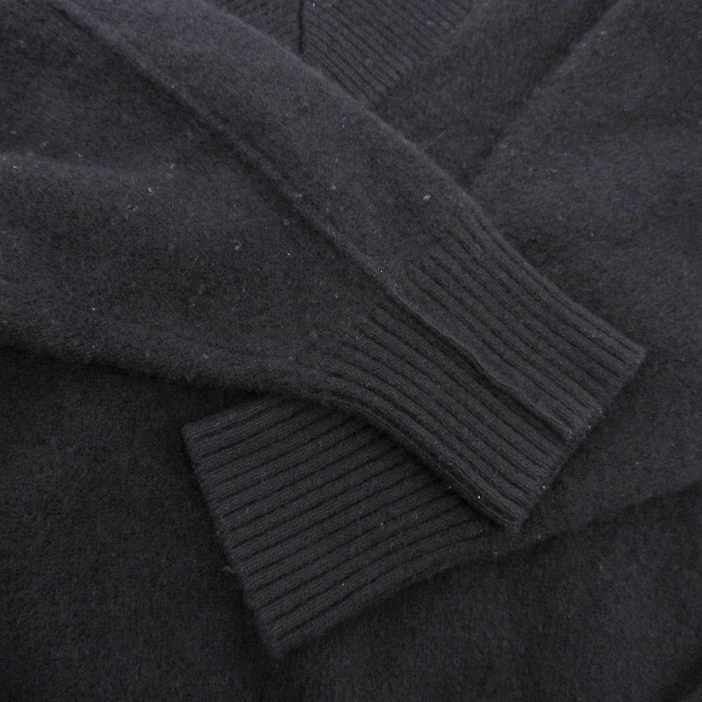 LE CIEL BLEU In Good Condition Wool X Cashmere Side Slit V-neck Knit Pullover Top for Women, Black, Size 36, 24A61415 Tops 36 blackUsed