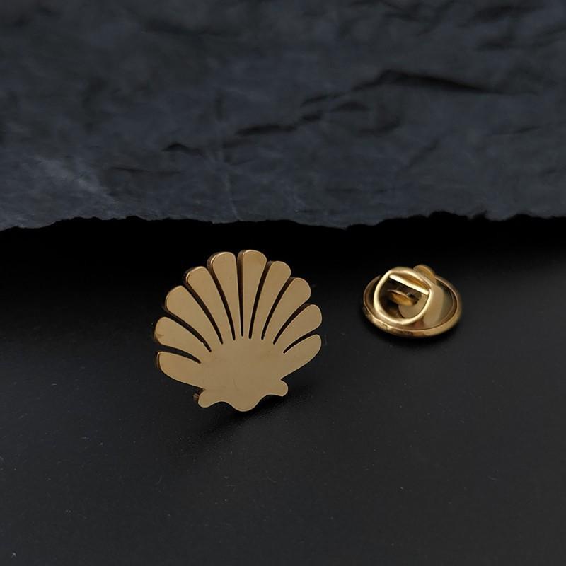 

New Marine Creature Scallop Women s Brooch Cufflinks Suit Dress Accessories Personalized Versatile Clothing 14k