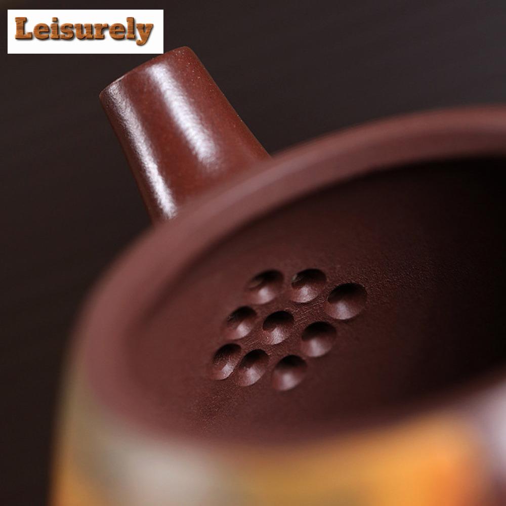 280ml Yixing Famous Purple Clay Teapots Handmade High Stone Ladle Tea Pot Raw Ore Mud Lotus Kettle Chinese Zisha Tea Set Gifts