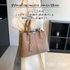 Kanon Crochet 2-Way Shoulder BagHandbag, Square Design, Perfect for Office, Business, Formal Occasions, Commuting, Lightweight, with Charm, Synthetic