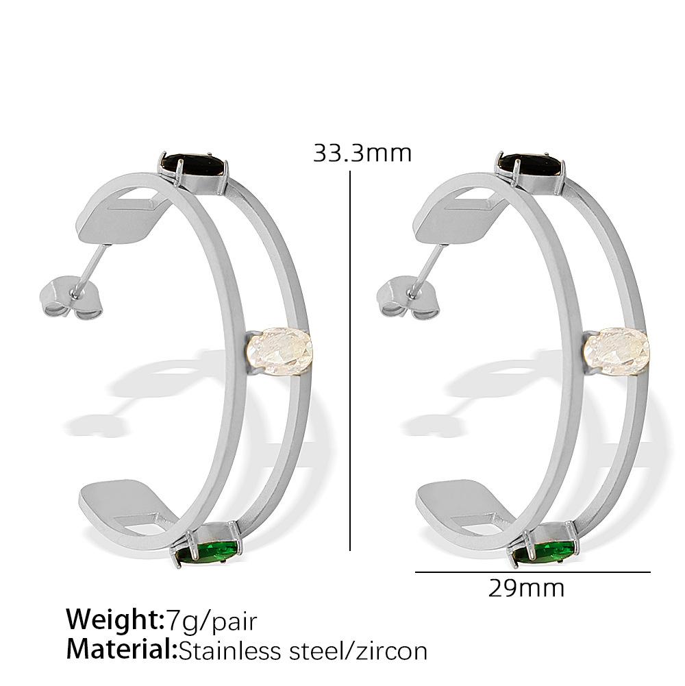 Chinese Zircon Fashion High Sense Simple Personality Gold Retro Light Luxury Temperament Titanium Steel Bracelet Gold Open