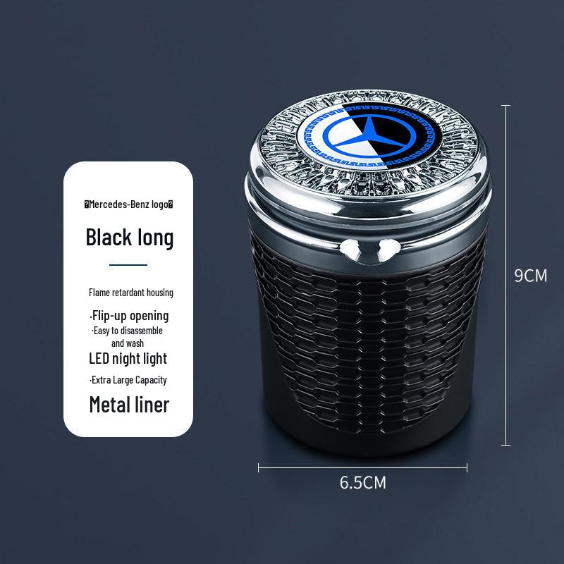 Compatible Mercedes-Benz Ashtray for E300L, C260L, A-Class, GLC300L, GLB220 with LED Metal Liner.