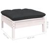 10 Piece Garden Lounge Set with Cushions White Solid Pine Wood