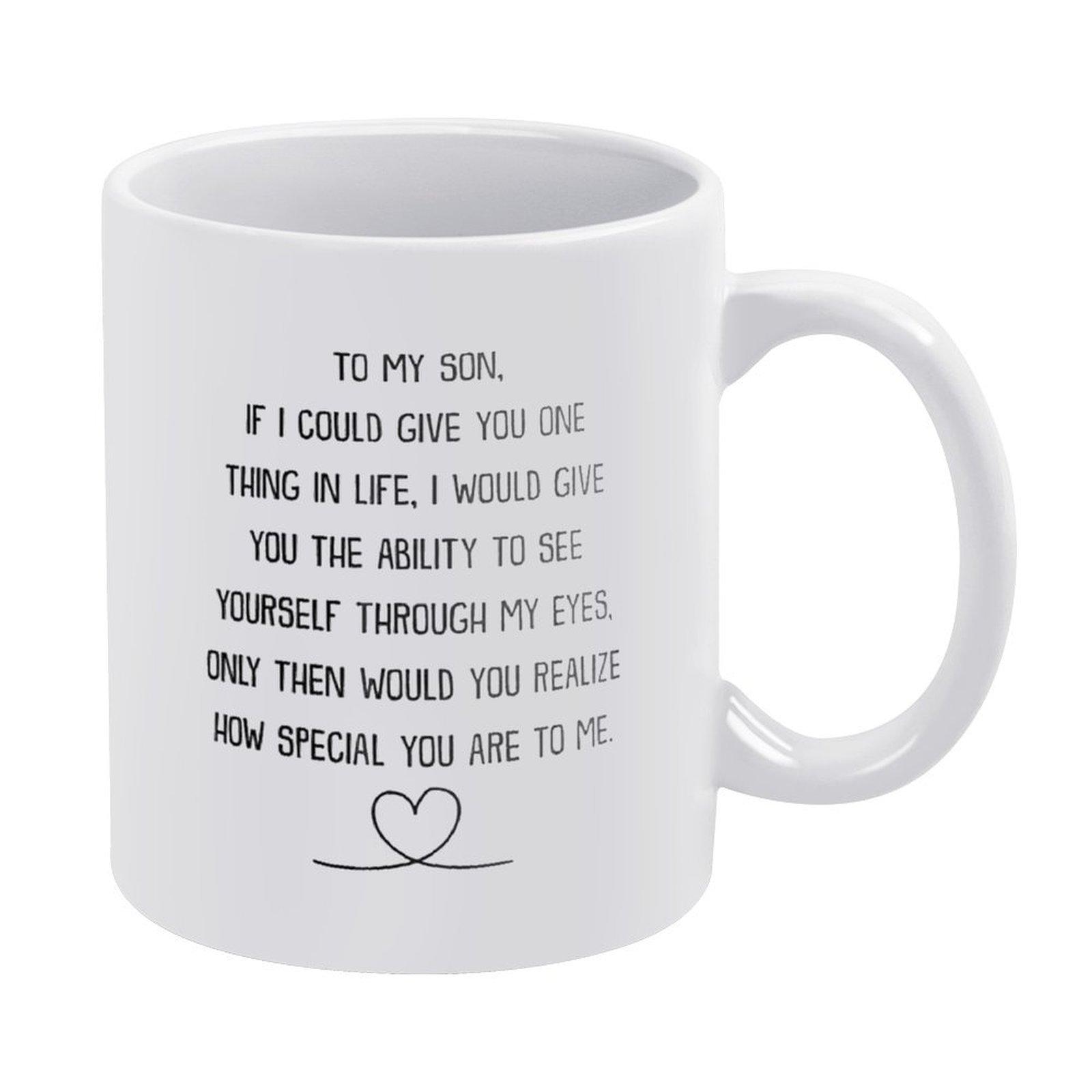 

1pc 11oz White Ceramic Mug, Double-Sided Funny Print, Heat Resistant Coffee Cup, Smooth Grip Handle, Home Kitchen and Office Daily Drinking Gift білий