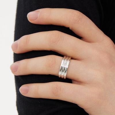 Triple Silver (W) Solid Ring Hl3R53300W9