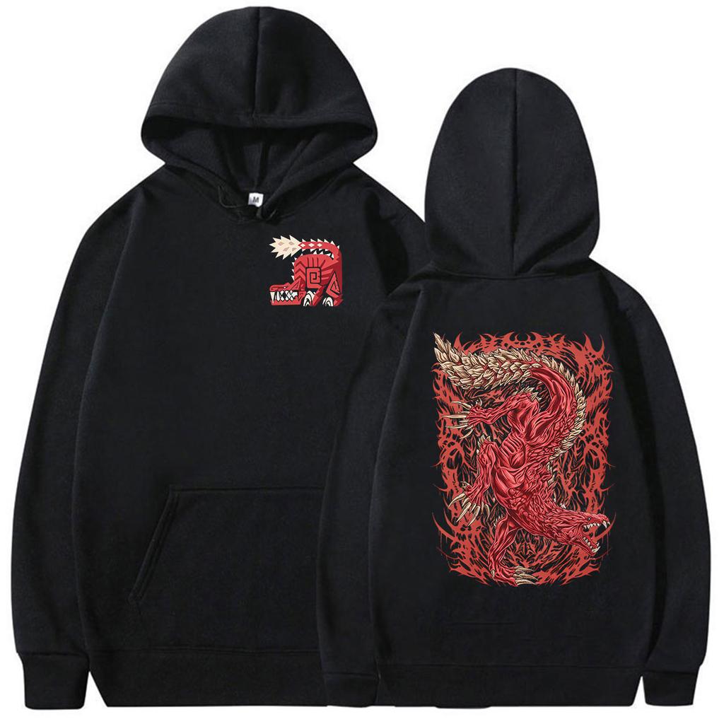 Hot Game Monster Hunter Odogaron Predator of The Rotten Vale Hoodie Women Long Sleeve Vintage Fashion Pullover Sweatshirt