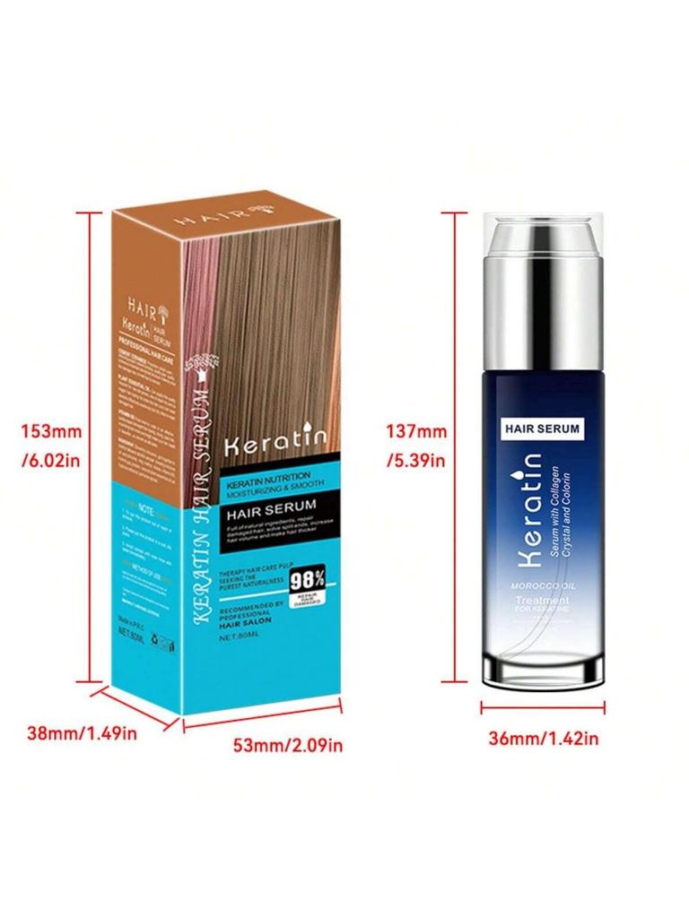 80ml Keratin Hair Care Essential Oil Repair Perm Damaged Hair Improve Dry Frizz Smooth Hair