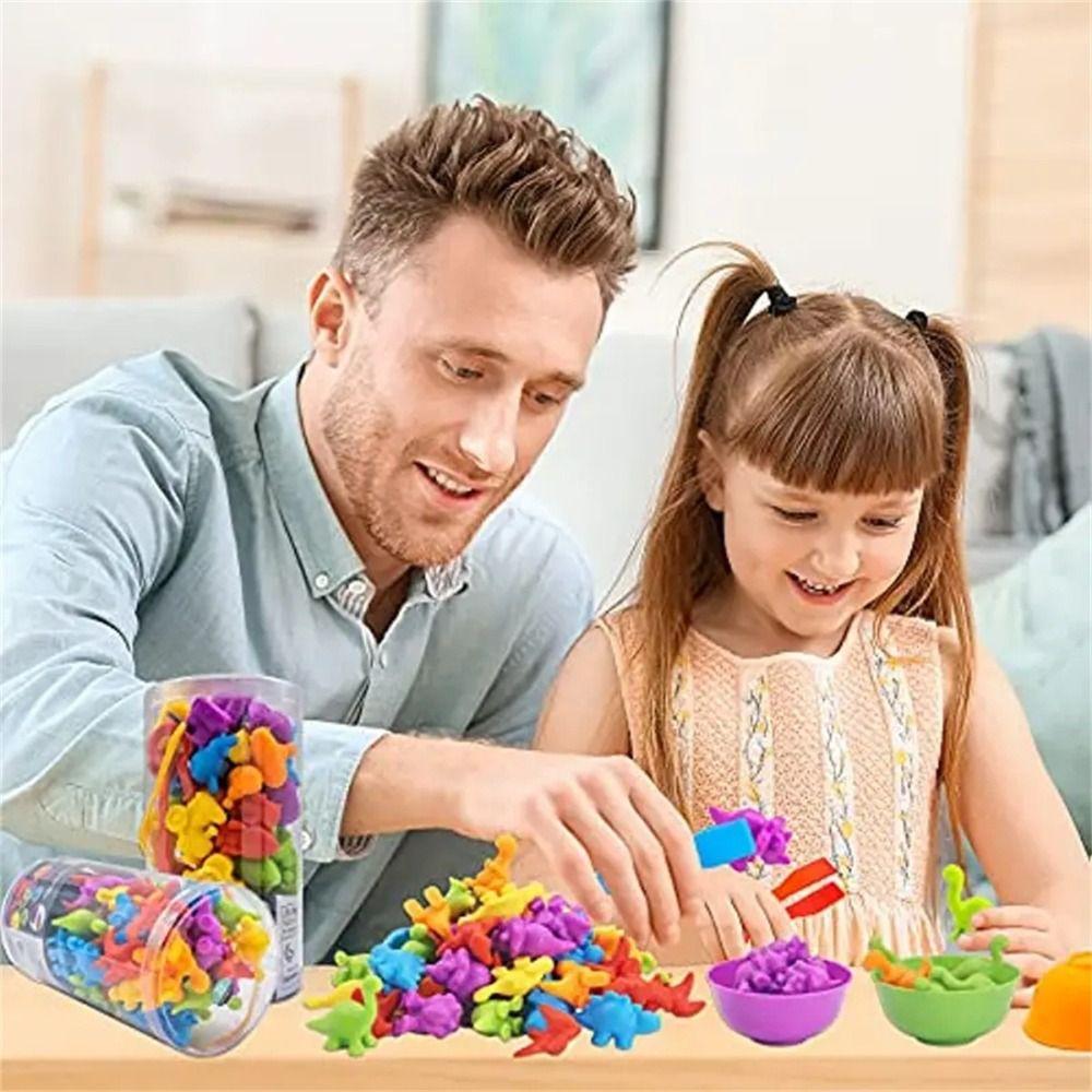 Multiple Colors Rainbow Counting Toy Bear & Dinosaur Shapes Classification Toy  Family Play