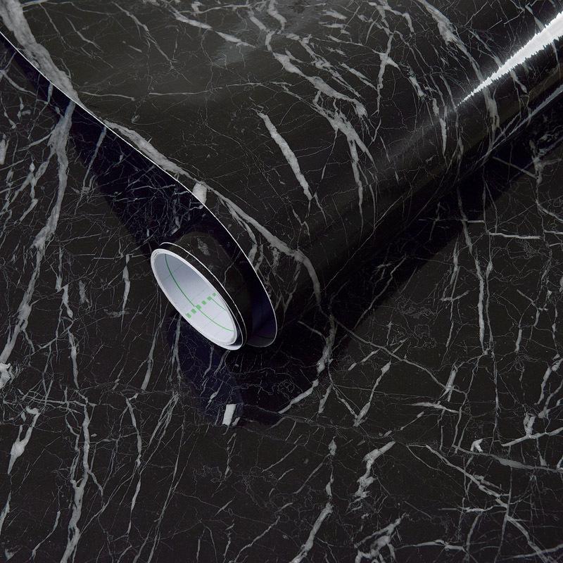 Waterproof Black Wood Grain Self-Adhesive Wallpaper for Light-Blocking and Furniture Renovation