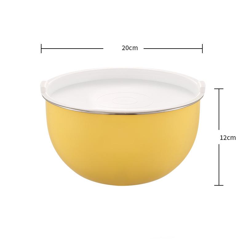 304 Stainless Steel Salad Mixing Bowl with Lid Kitchen Egg Dough Stirring Basin Fruit Vegetable Storage Bowls for Baking Cooking