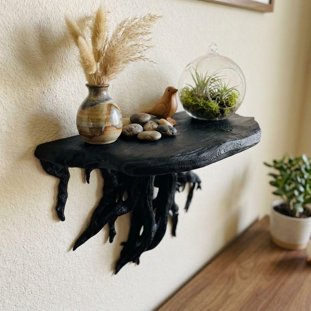 Plastic Tree Root Shaped Wall Rack 3D Printed Storage Stand Wall Mount Display Rack Bedroom Decor