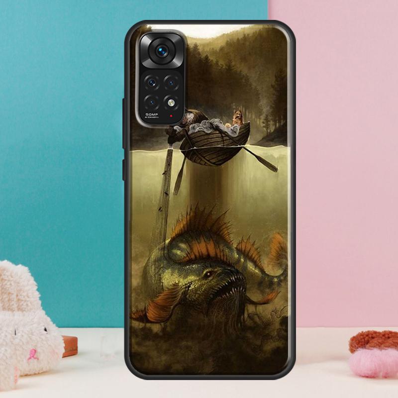 Fishing Painting Case For Xiaomi Redmi Note 13 Pro 14 12 11 9 10 9S 10S 11S 12S Redmi 14C 13C 10C 12C Cover