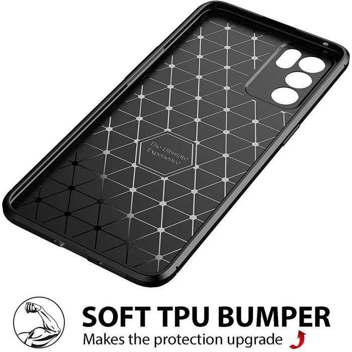 Schutzhülle - E.F.CONNECTION - OPPO Reno 6 - Stahloptik - Schwarz - Flexibel