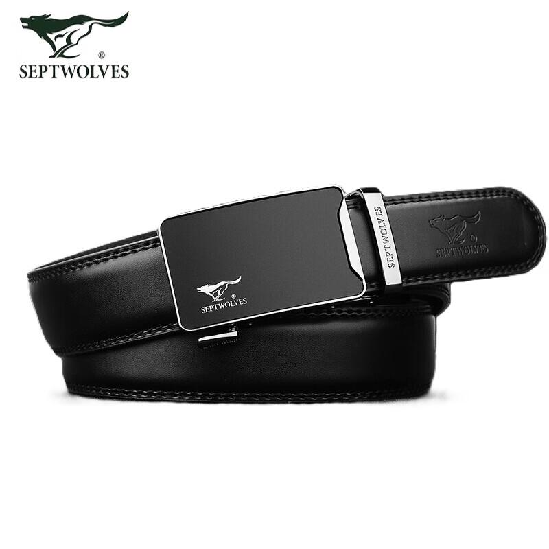 SEPTWOLVES Men s Automatic Buckle Leather Belt 115cm