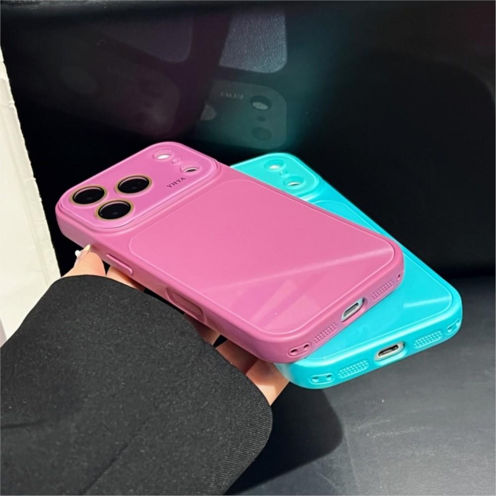 Luxury 17PM Looks HD Glass Large Window Glossy Bright Case For 17 16 15 14 13 Pro Max Plus Shockproof Candy Shiny Cover