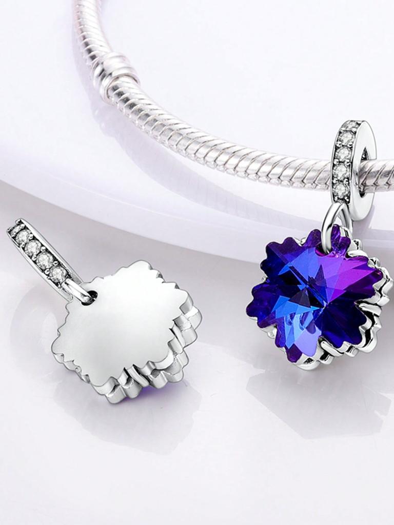 Copper Colors Winter Blue Snowflakesnow House Beads Charm Pendant For Original Bracelet For Women Diy Jewelry Love Gift