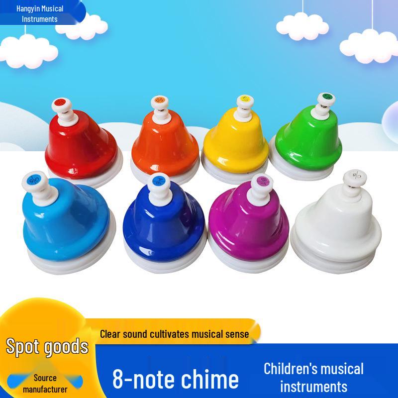 Orff Eight-Tone Handbell Set for Children s Percussion and Early Education 34x17x9 cm