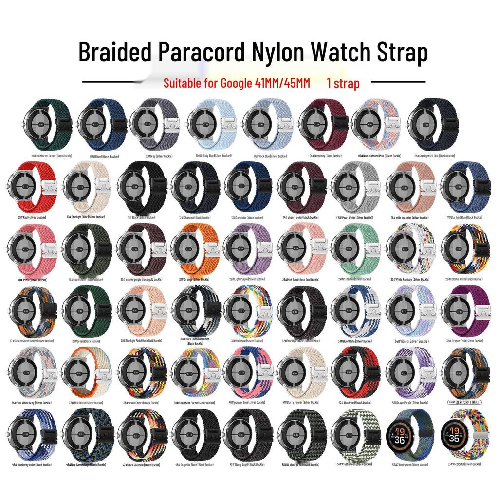 Braided Nylon Paracord Watch Band for Google 41MM/45MM