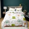 Cartoon Frog Duvet Cover Set Light Green Cartoon Frogs Cute Dragonfly Animal Bedding Set for Boy Twin Size Polyester Quilt Cover