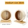 Silent Wooden Hamster Exercise Wheel With Stable Bracket - Ideal For Small Pets Like Hamsters and Guinea Pigs