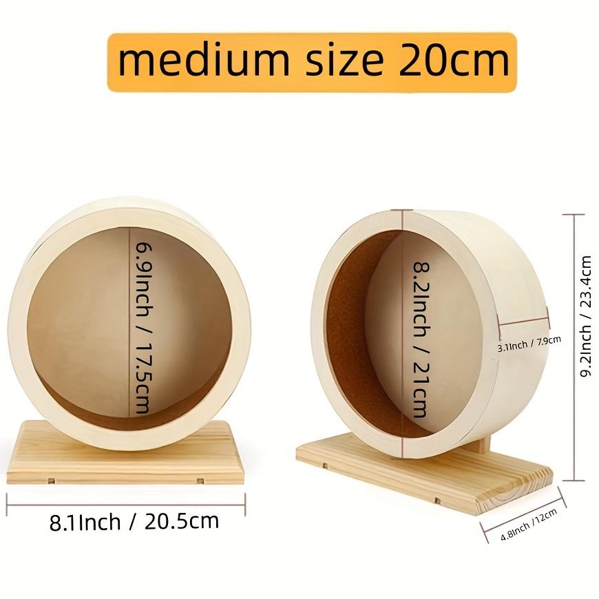 Silent Wooden Hamster Exercise Wheel With Stable Bracket - Ideal For Small Pets Like Hamsters and Guinea Pigs