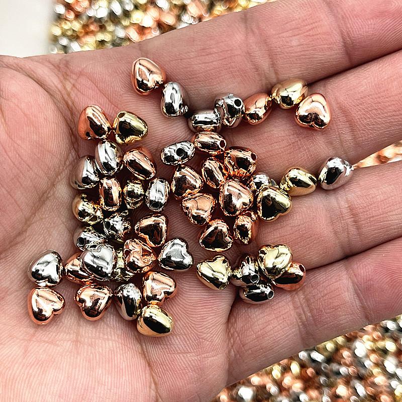 100pcs/lot 7mm MiNi CCB Loving Heart Spacer Beads for Jewelry Making DIY Handmade Accessories