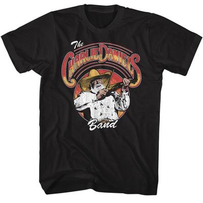 Maglietta Nera con Logo della Charlie Daniels Band e Fiddlin